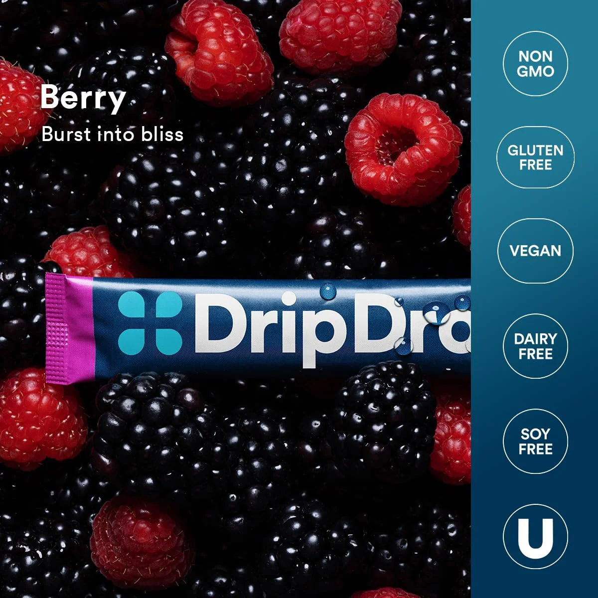 DripDrop Berry Electrolyte Powder, 8 oz sticks, 32 count - Image 5
