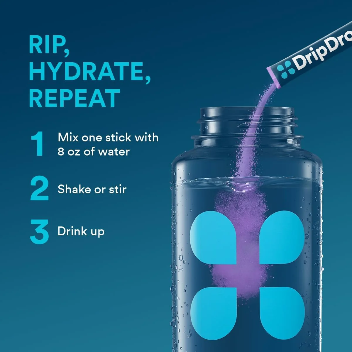 DripDrop Grape Electrolyte Powder, 8 oz sticks, 32 count - Image 6