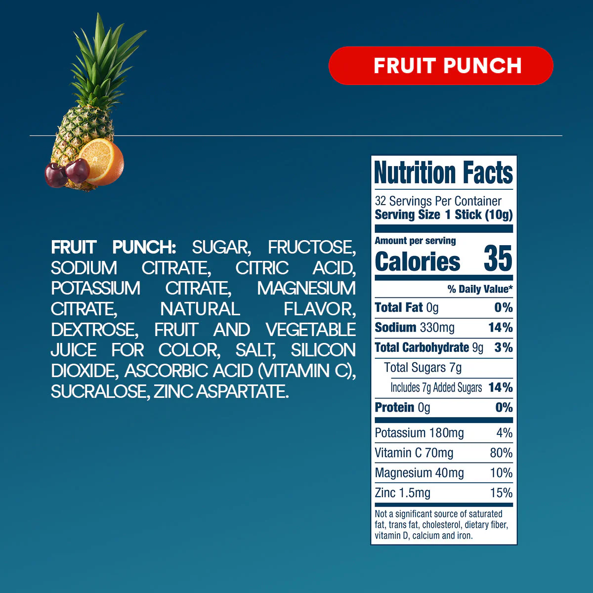 DripDrop Fruit Punch Electrolyte Powder, 8 oz sticks, 32 count - Image 4