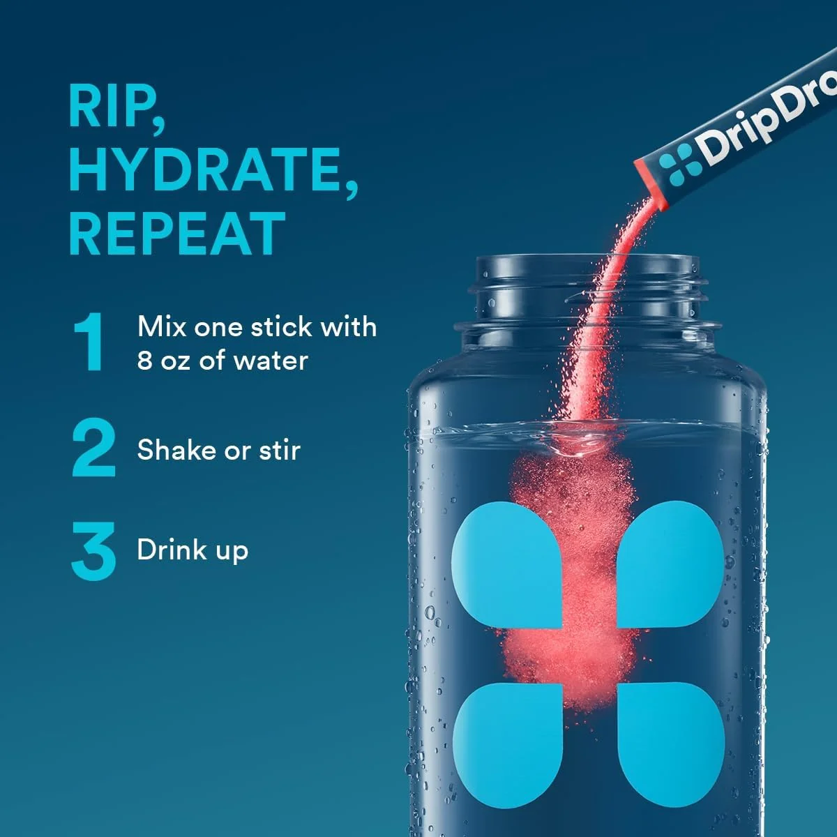 DripDrop Fruit Punch Electrolyte Powder, 8 oz sticks, 32 count - Image 6