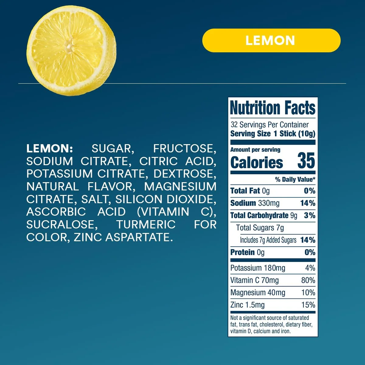 DripDrop Lemon Electrolyte Powder, 8 oz sticks, 32 count - Image 4
