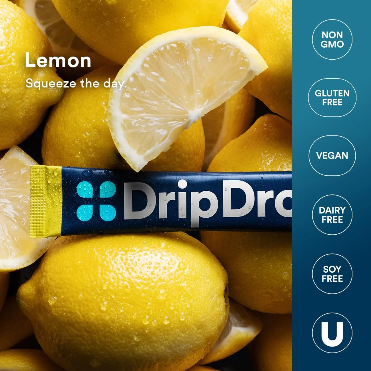 DripDrop Lemon Electrolyte Powder, 8 oz sticks, 32 count - Image 5