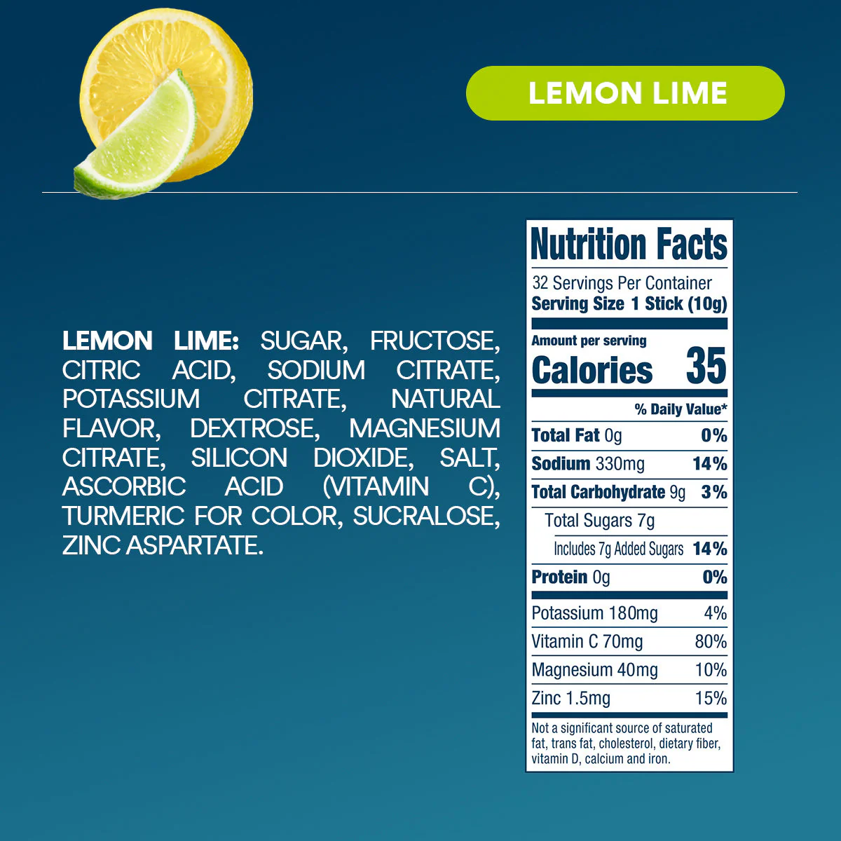 DripDrop Lemon Lime Electrolyte Powder, 8 oz sticks, 32 count - Image 4