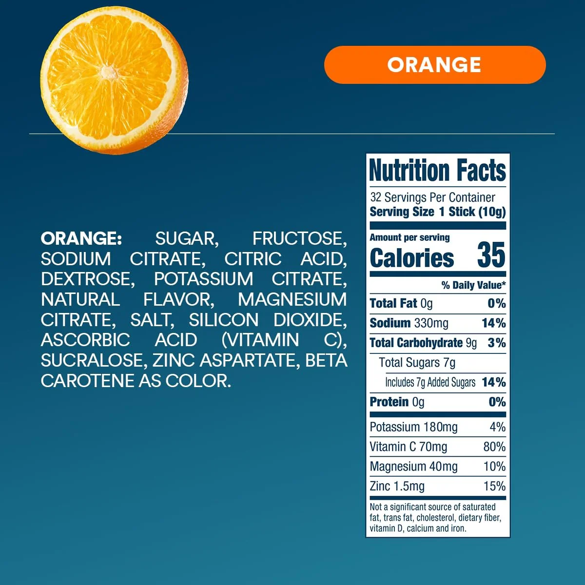 DripDrop Orange Electrolyte Powder, 8 oz sticks, 32 count - Image 4