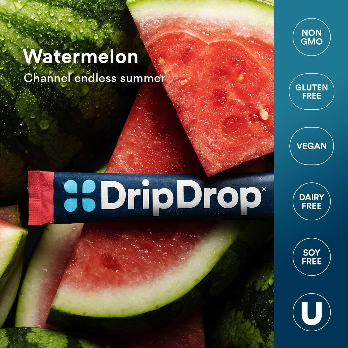 DripDrop Watermelon Electrolyte Powder, 8 oz sticks, 32 count - Image 5