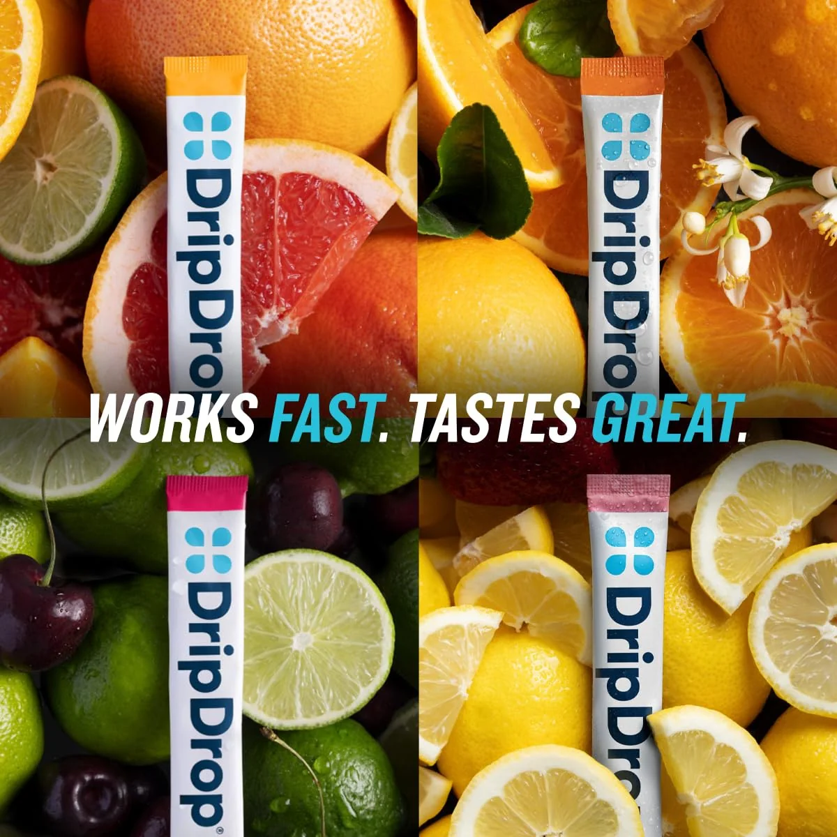 DripDrop Zero Sugar Citrus Variety Pack Electrolyte Powder, 8 oz sticks, 16 count - Image 5