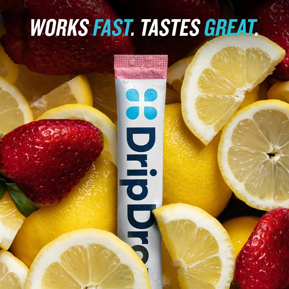 DripDrop Zero Sugar Strawberry Lemonade Electrolyte Powder, 8 oz sticks, 32 count - Image 5
