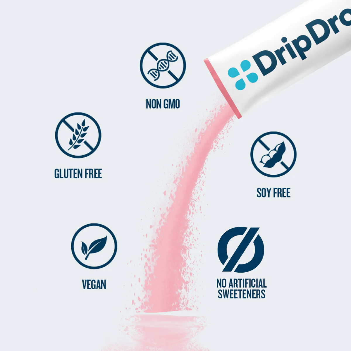 DripDrop Zero Sugar Plus, Strawberry Kiwi, Peach, Cherry Limeade, Wild Berry, 16 oz sticks, 8 count - Image 5